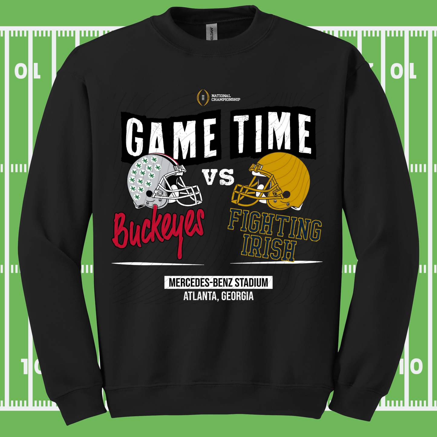 GAME TIME WHITE TEXT - DTF TRANSFER