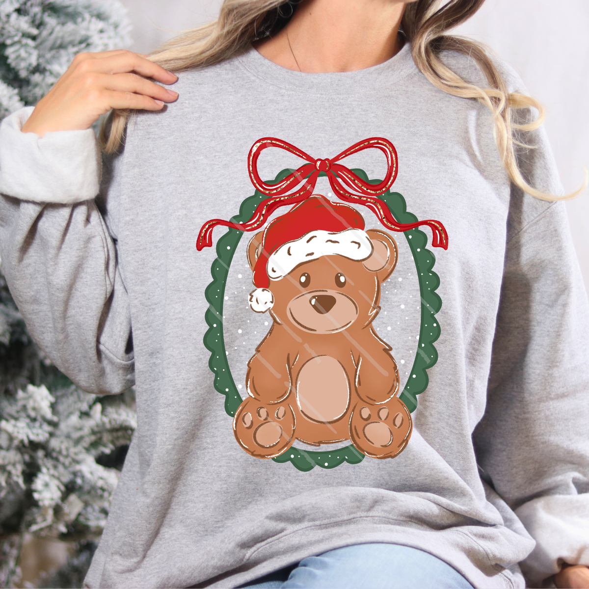 CHRISTMAS BEAR FRAME - DTF TRANSFER