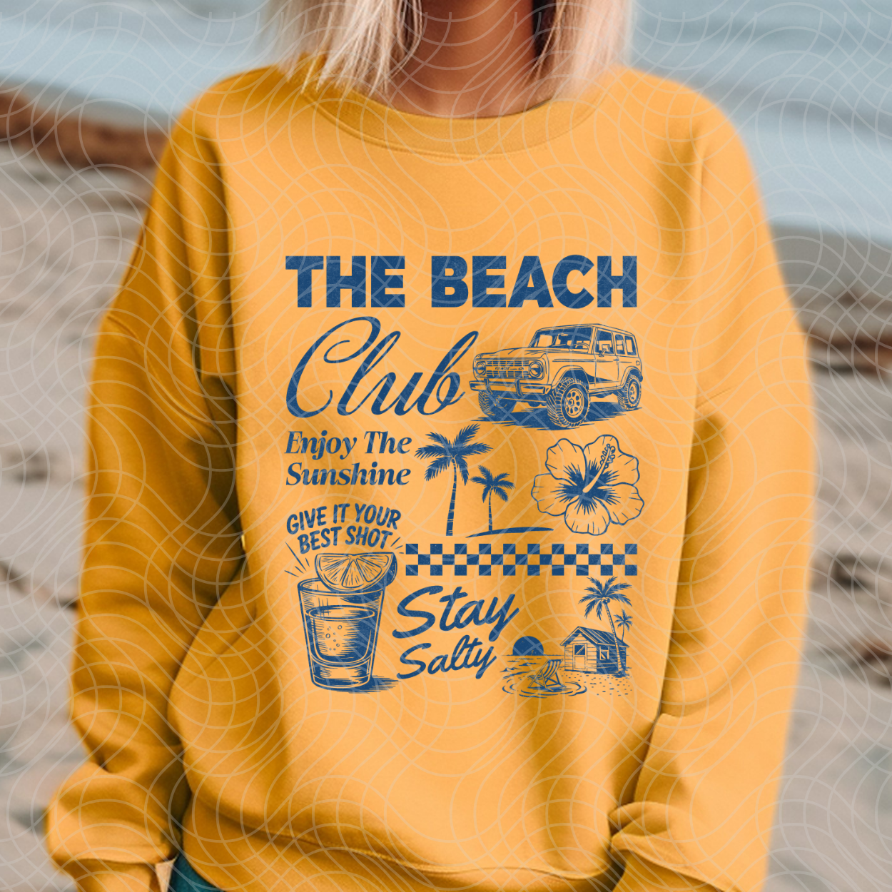 THE BEACH COLLAGE DISTRESSING - DTF TRANSFER