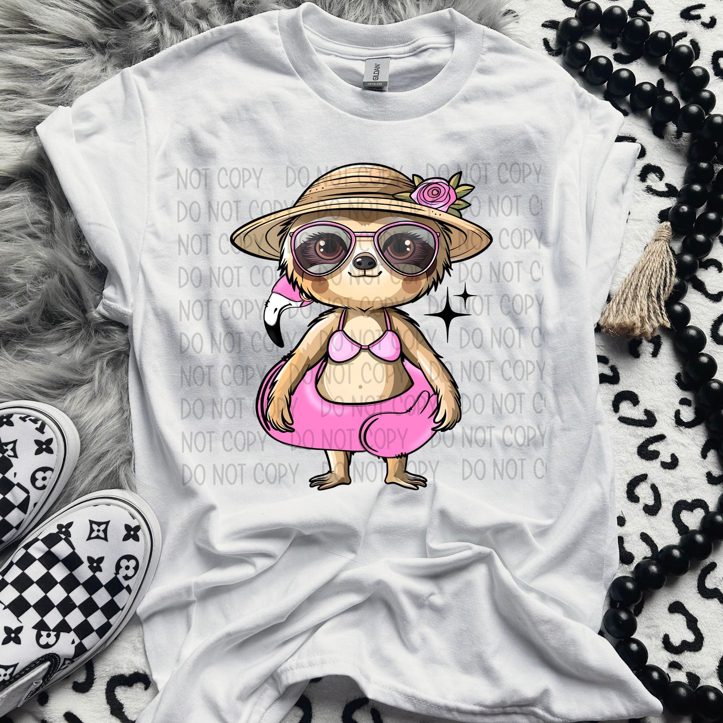 BEACHY SLOTH - DTF TRANSFER