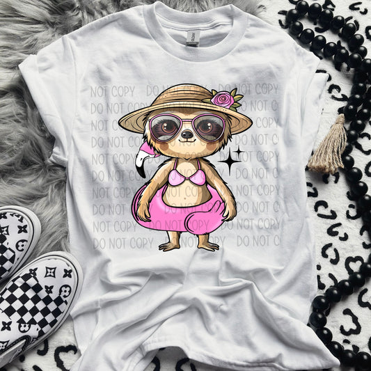 BEACHY SLOTH - DTF TRANSFER