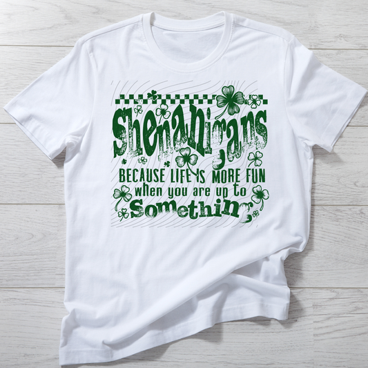 SHENANIGANS DARK GREEN DISTRESSED - DTF TRANSFER