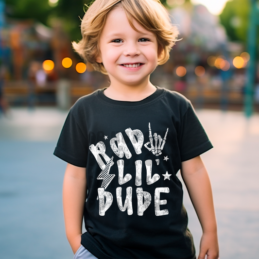 RAD LIL DUDE, DISTRESSED WHT - DTF TRANSFER