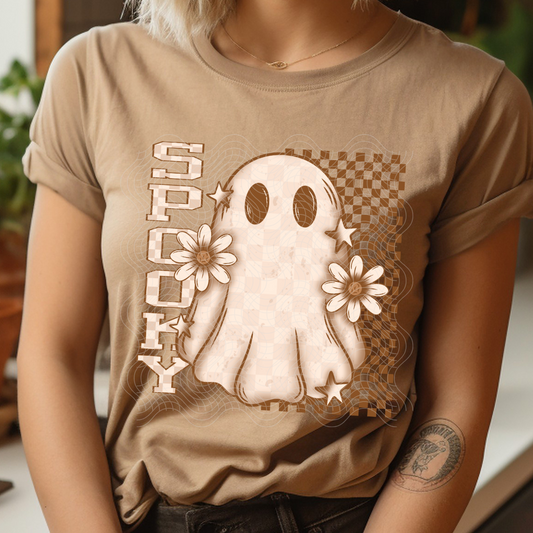 SPOOKY GHOSTIE CHECKERED - DTF TRANSFER