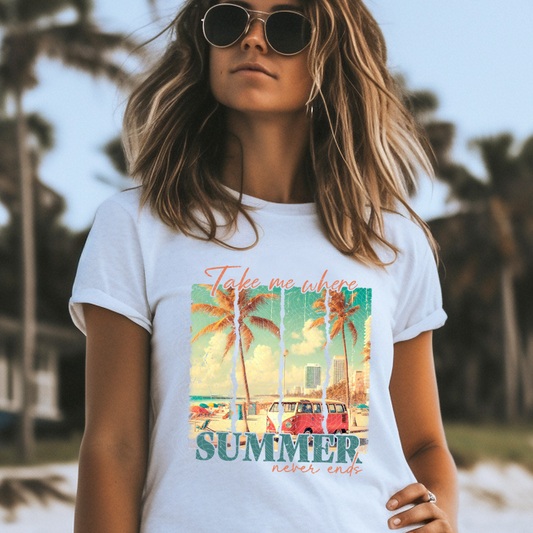 SUMMER NEVER ENDS - DTF TRANSFER