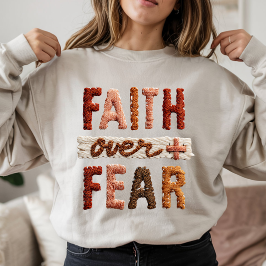 FAUX YARN FAITH OVER FEAR - DTF TRANSFER