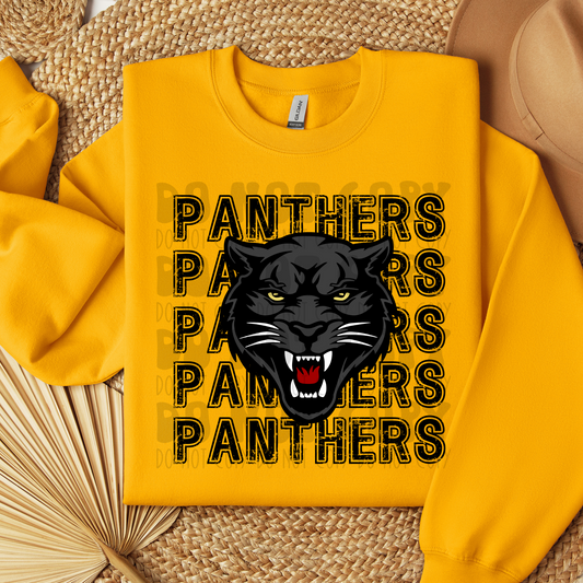 PANTHERS STACKED DISTRESSED - DTF TRANSFER