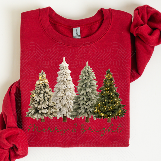 MERRY & BRIGHT REAL TREES - DTF TRANSFER