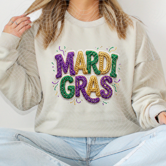 MARDI GRAS FAUX YARN - DTF TRANSFER