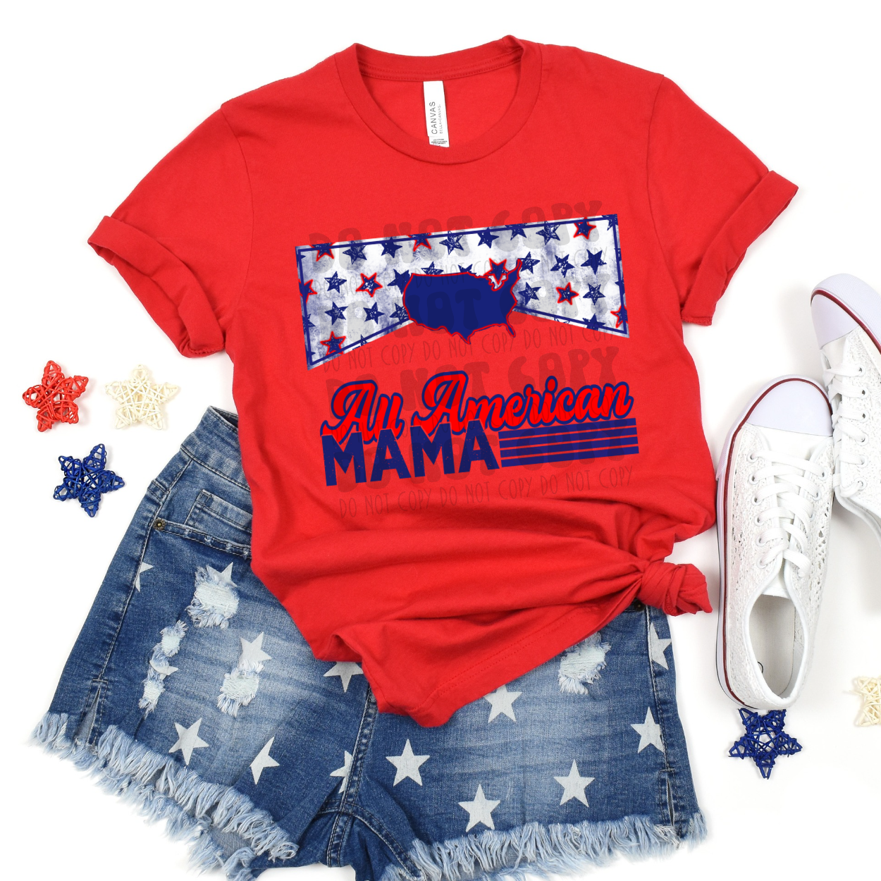 ALL AMERICAN MAMA - DTF TRANSFER