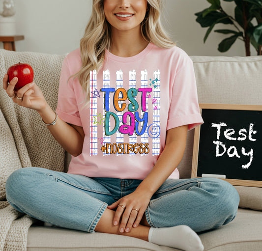 TEST DAY NO STRESS, PINK - DTF TRANSFER