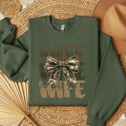 STACKED WIFE CAMO BOW - DTF TRANSFER