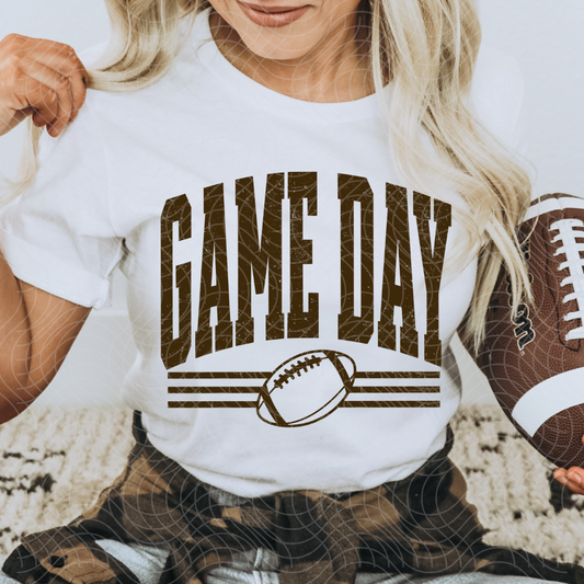 GAME DAY, BROWN DISTRESSED - DTF TRANSFER