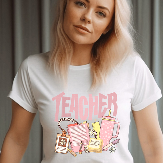 TEACHER ITEMS PINK - DTF TRANSFER