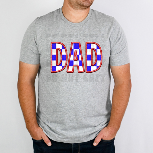DAD CHECKERED FAUX EMBROIDERY - DTF TRANSFER
