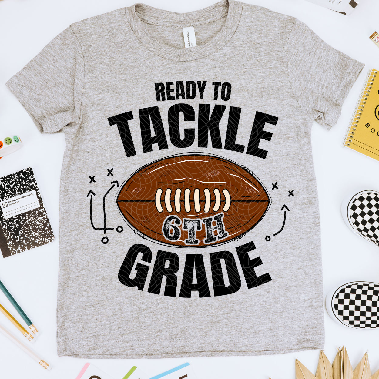 TACKLE SIXTH GRADE BLK & COLOR - DTF TRANSFER