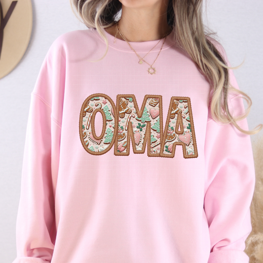 OMA GINGERBREAD FAUX EMBROIDERY - DTF TRANSFER