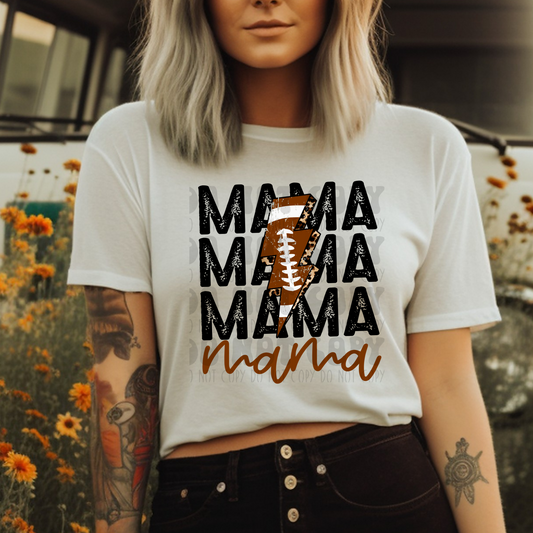 MAMA STACKED FOOTBALL BOLT - DTF TRANSFER