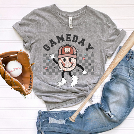 TAKE ME OUT TO THE BALL GAME SMILEY - DTF TRANSFER
