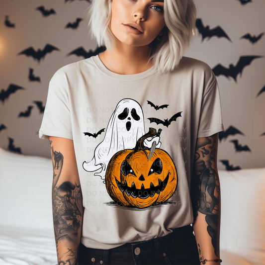 GHOST PUMPKIN - COLOR - DTF TRANSFER