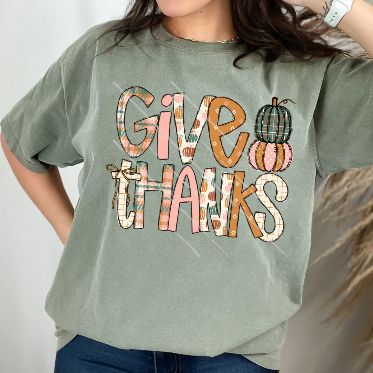 GIVE THANKS - DTF TRANSFER