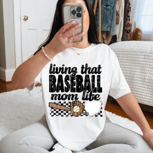 BASEBALL MOM LIFE BLK - DTF TRANSFER