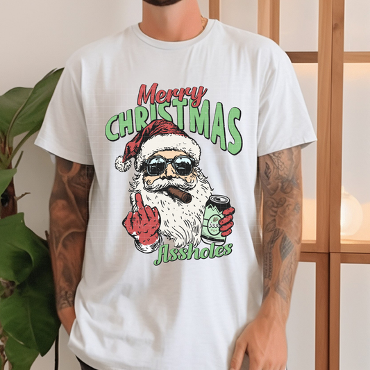 MERRY CHRISTMAS A-HOLE - DTF TRANSFER
