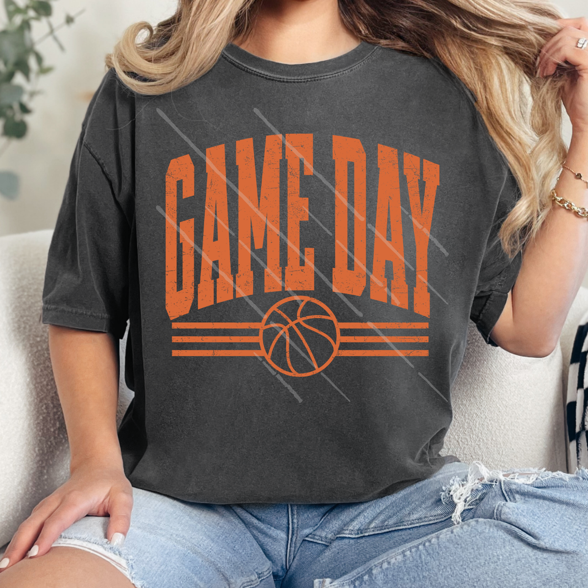 GAME DAY ORANGE DISTRESSED - DTF TRANSFER