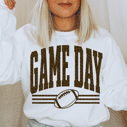 GAME DAY, BROWN - DTF TRANSFER