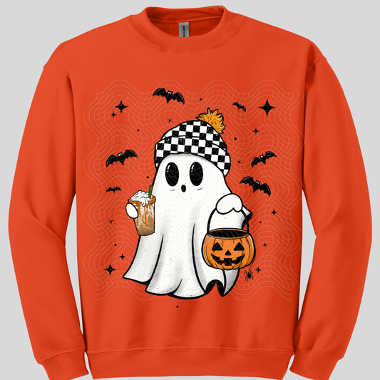 COFFEE GHOST BLK BATS - DTF TRANSFER