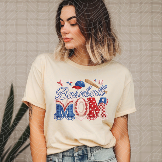 BASEBALL QUILT MOM  - DTF TRANSFER