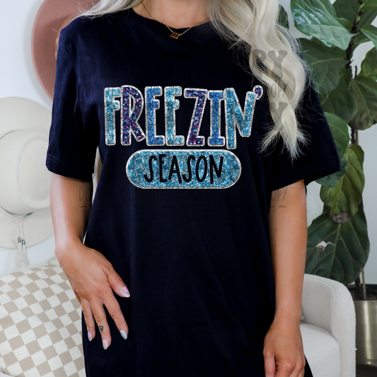 FREEZIN SEASON - FAUX GLITTER - DTF TRANSFER