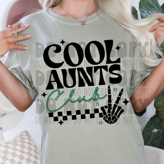 COOL AUNTS CLUB - BLK/GREEN - DTF TRANSFER