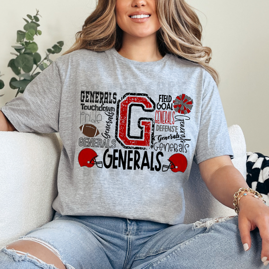 GENERALS FOOTBALL COLLAGE - DTF TRANSFER
