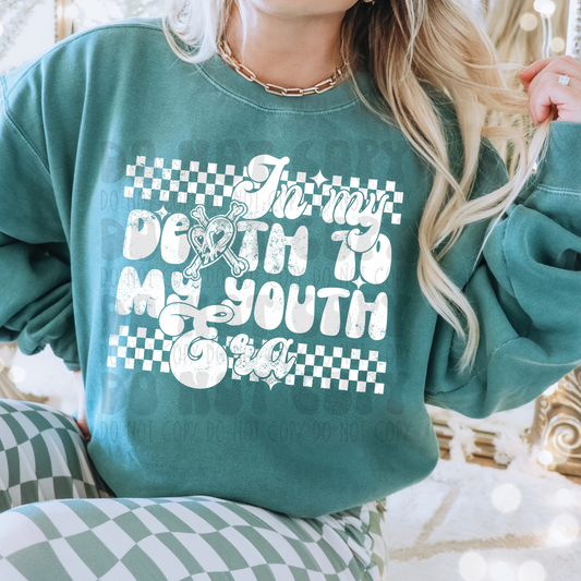 DEATH TO MY YOUTH - WHT - DTF TRANSFER