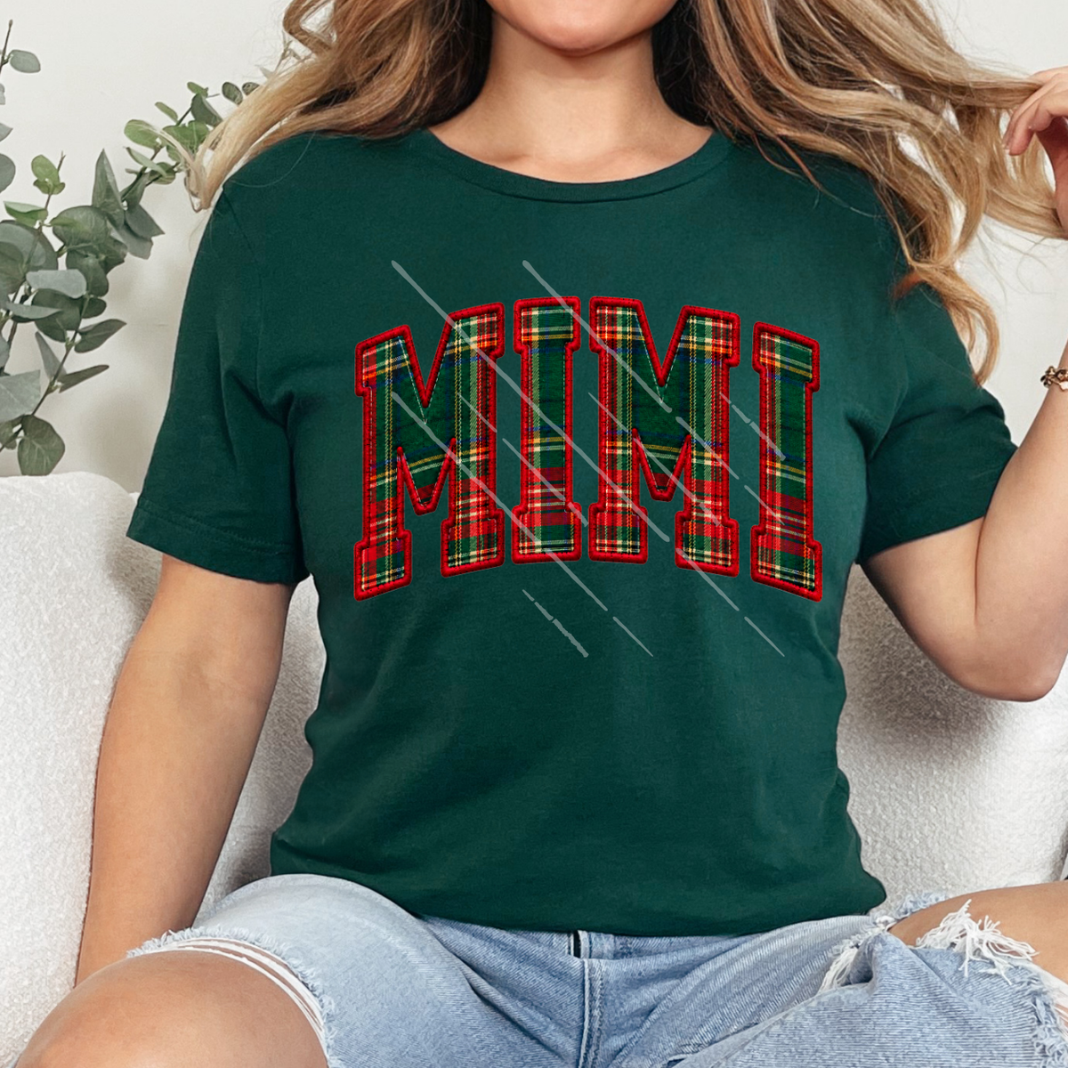 MIMI FAUX EMBROIDERY PLAID - DTF TRANSFER