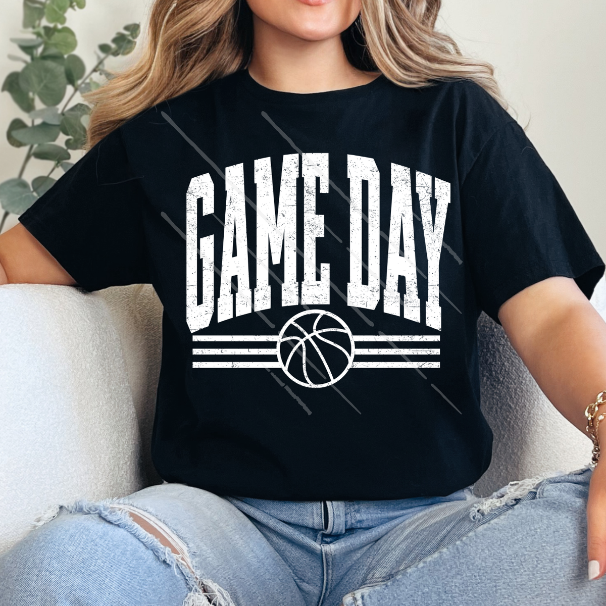 GAME DAY WHITE DISTRESSED - DTF TRANSFER
