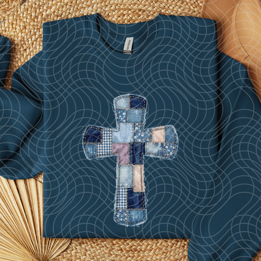 PATCHWORK CROSS - DTF TRANSFER