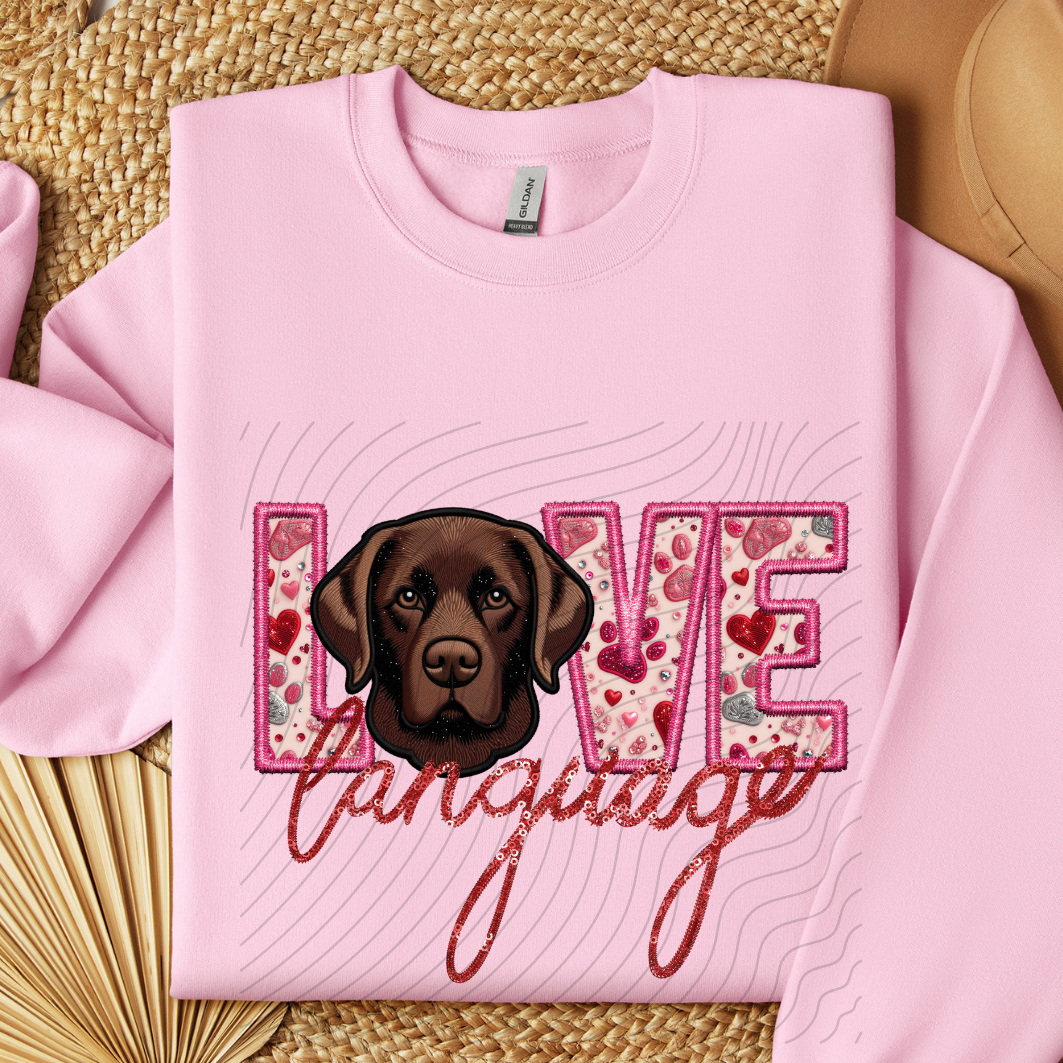 LAB - BROWN, FAUX EMBROIDERY & FAUX SEQUINS - DTF TRANSFER