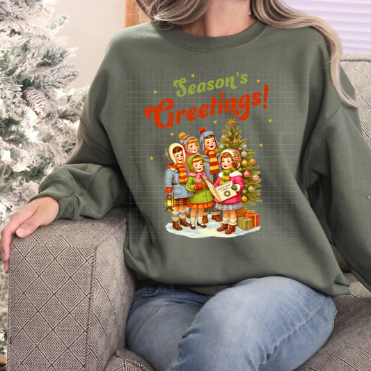 VINTAGE SEASONS GREETINGS - DTF TRANSFER
