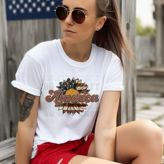 AMERICA FLAG SUNFLOWER - DTF TRANSFER
