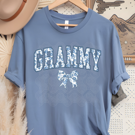 GRAMMY BLUE FLORAL - DTF TRANSFER