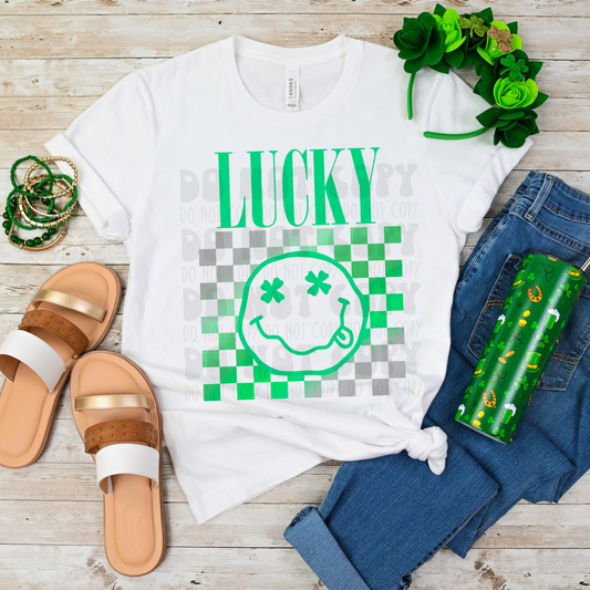 LUCKY SWIRL GREEN/GREY - DTF TRANSFER