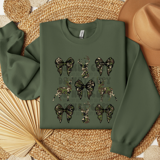 COQUETTE CAMO BOW, DEER HEAD, BOW - DTF TRANSFER