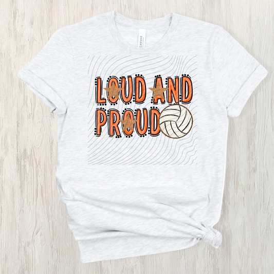 VOLLEYBALL LOUD AND PROUD, ORANGE - DTF TRANSFER