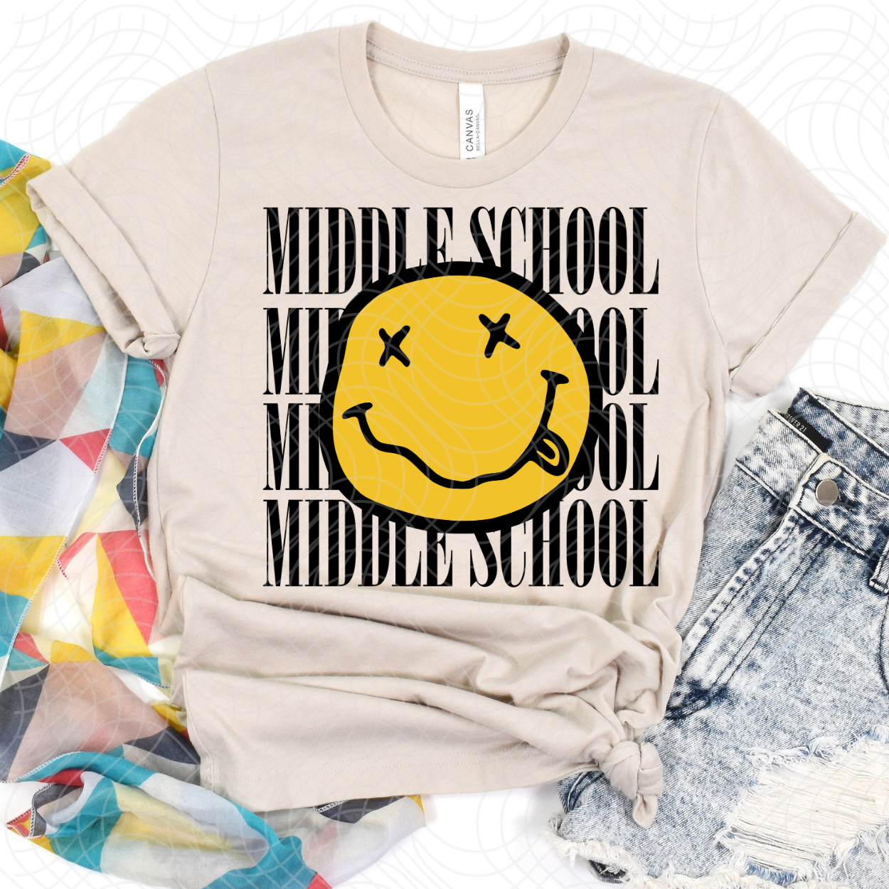 MIDDLE SCHOOL SMILEY - DTF TRANSFER