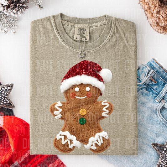 FAUX YARN, GINGERBREAD MAN - DTF TRANSFER