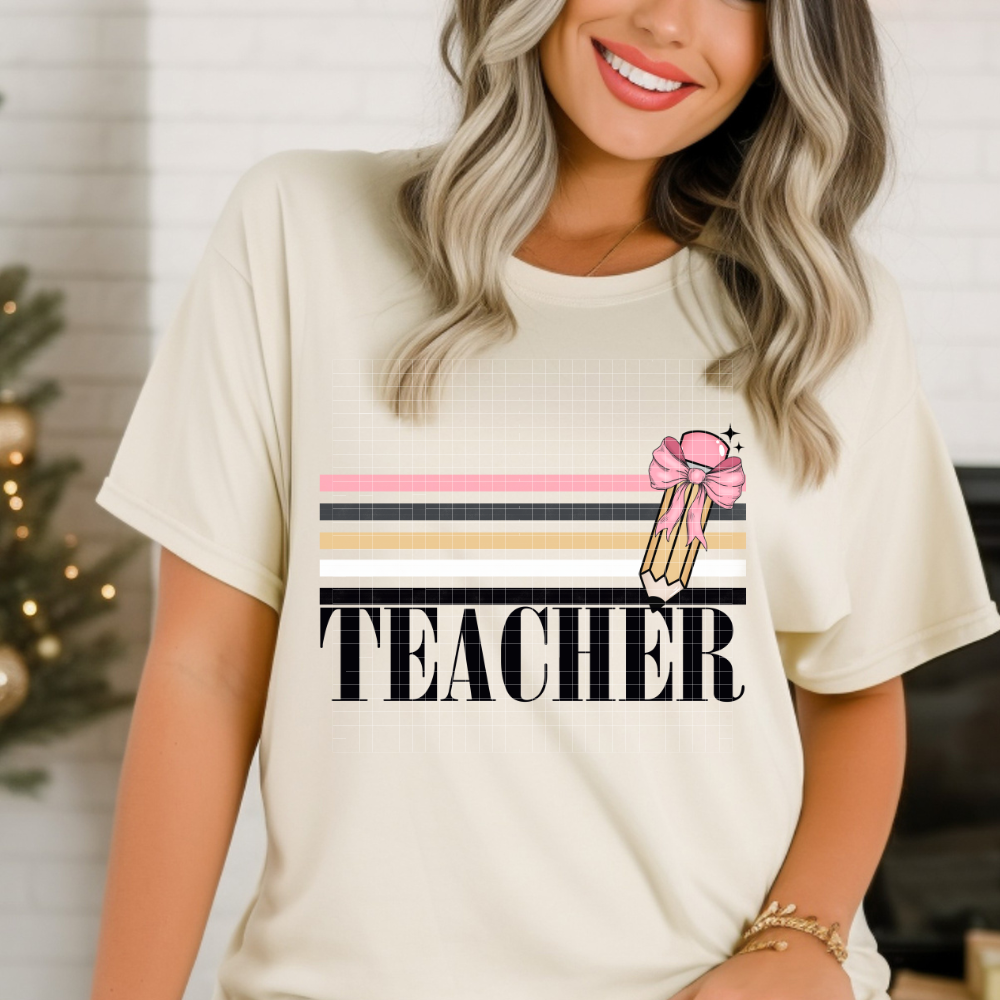 TEACHER STRIPES - DTF TRANSFER