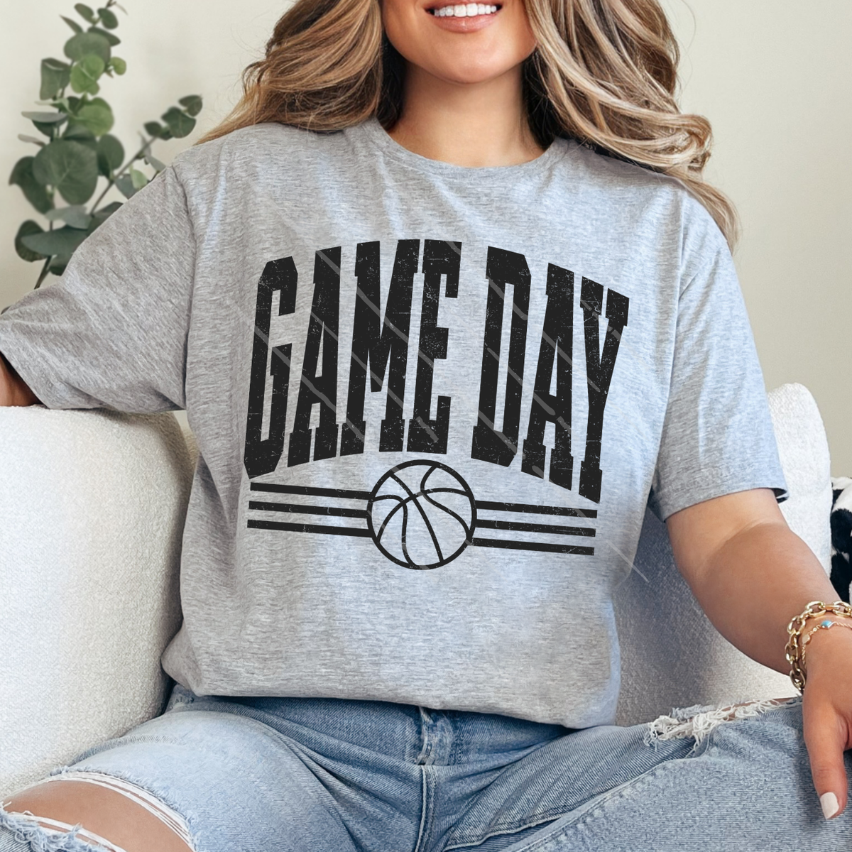 GAME DAY BLK DISTRESSED - DTF TRANSFER