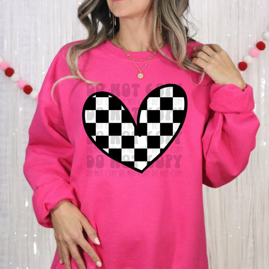 CHECKERED HEART - DTF TRANSFER